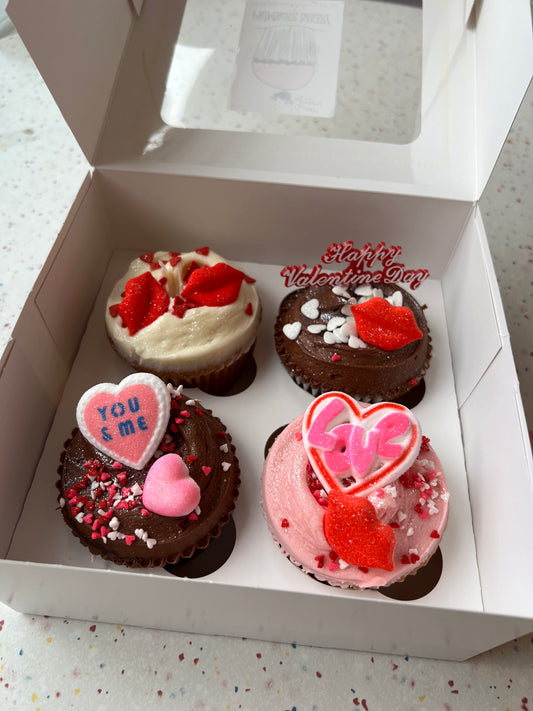 Valentine's Gift Box - 4 cupcakes